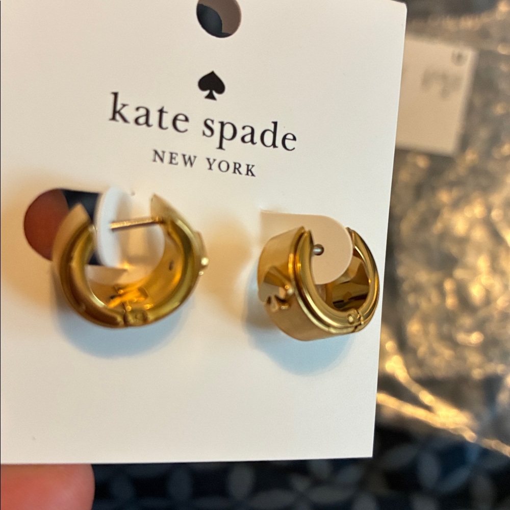 kate spade Gold Chunky Hinge Hoop Earrings - Picture 4 of 5